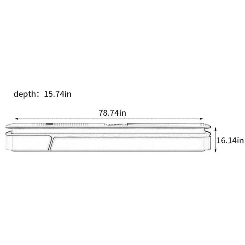 Meuble télé moderne et minimaliste haut de gamme, H 16,14 po x L 78,74 po x l 15,74 po