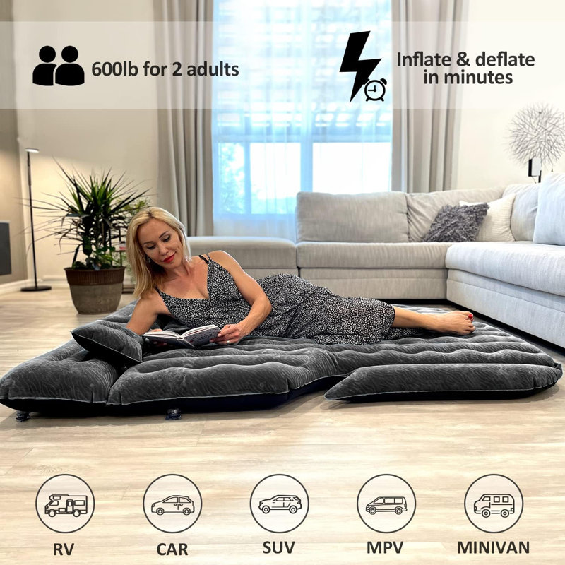 Matelas gonflable pour voiture avec matelas électrique Lage, Noir