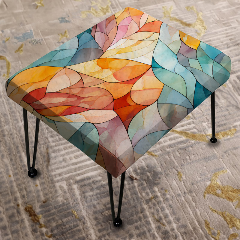 Watercolor Delight Motif de marbre - Repose-pieds rectangulaire en marbre