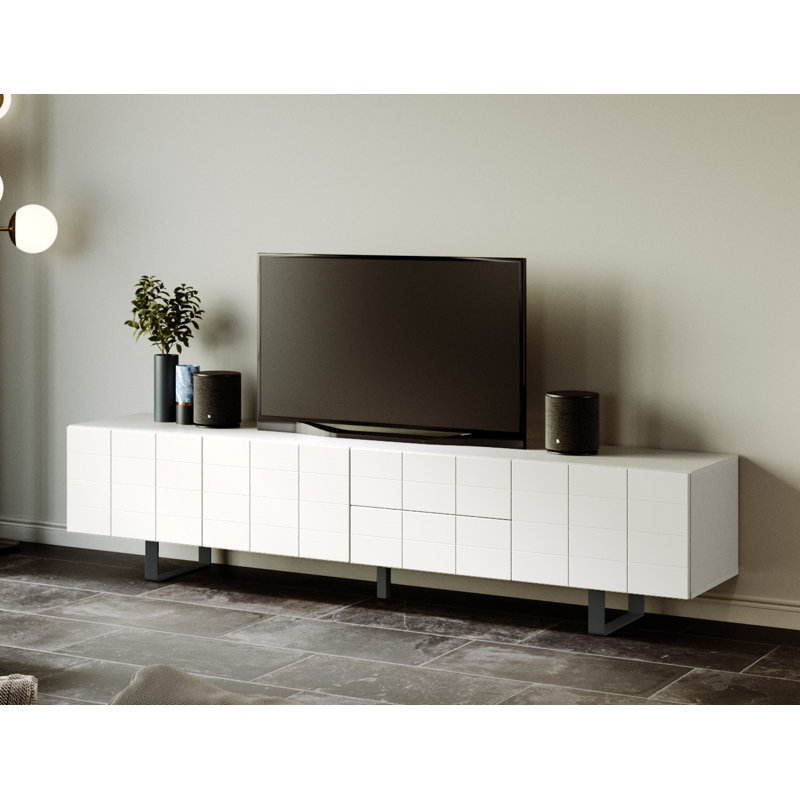 Emrush TV Stand for TVs up to 88", White