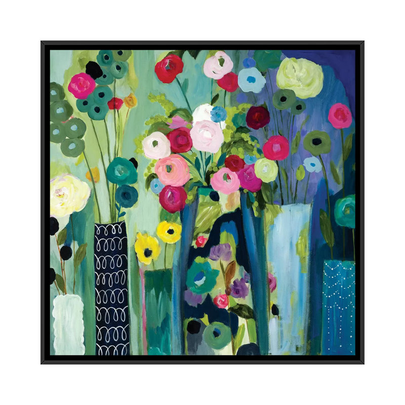 « create beauté every day », impression sur toile, H 18 po x l 18 po x P 1,5 po, Toile avec cadre noir, Pas de tapis