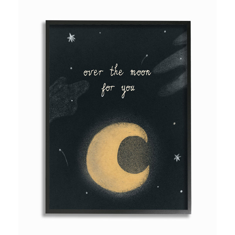 Lerman au-dessus de la lune, Giclée encadrée noir minuit, H 20 po x l 16 po x P 1,5 po
