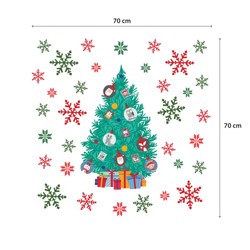 Décalcomanie murale amis de l’arbre de noël