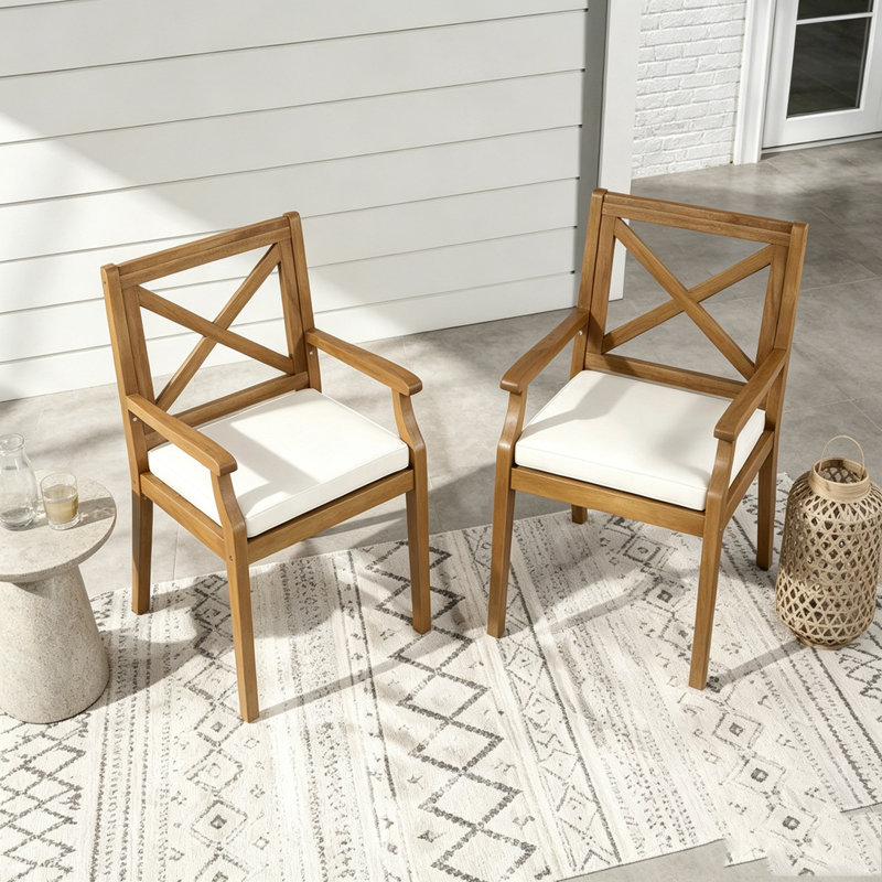Chaise longue de patio 2 pièces, Cream