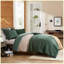 Ensemble d'édredon 3 pièces double / grand vert uni