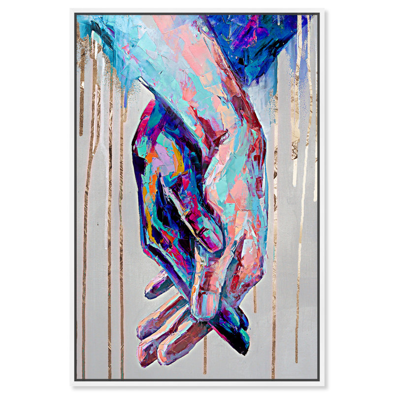 «Abstract Always Together», reproduction d'impression sur toile, H 36 po x l 24 po, Impression encadrée, Blanc