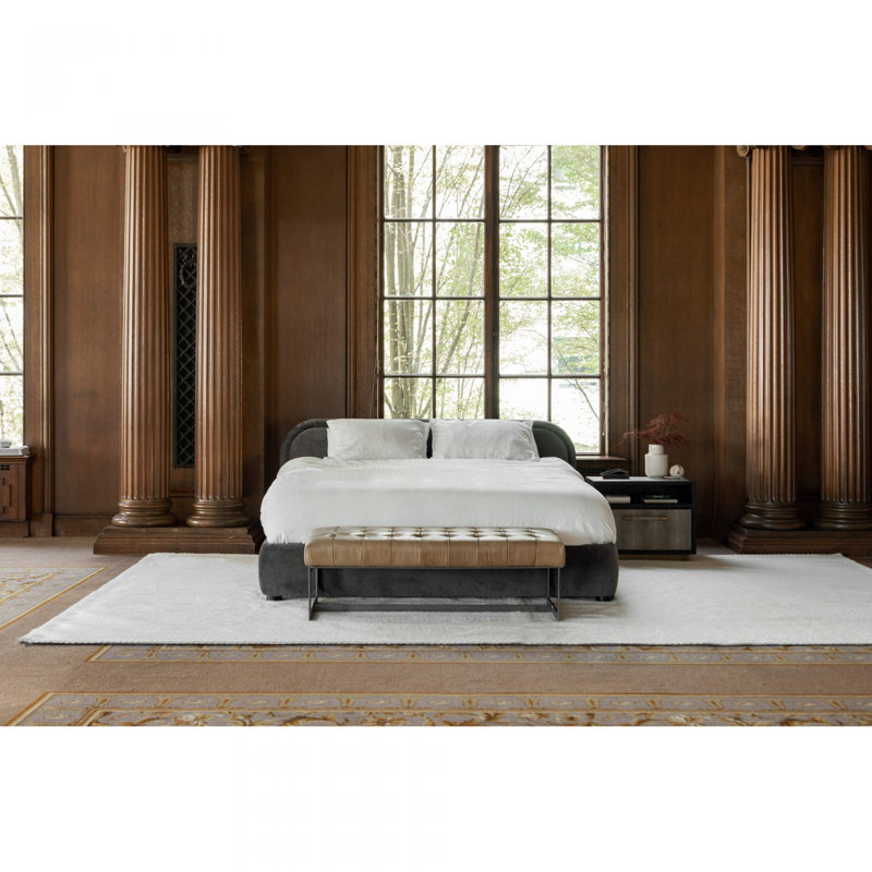 Leather Bench, Brown Top Grain Leather
