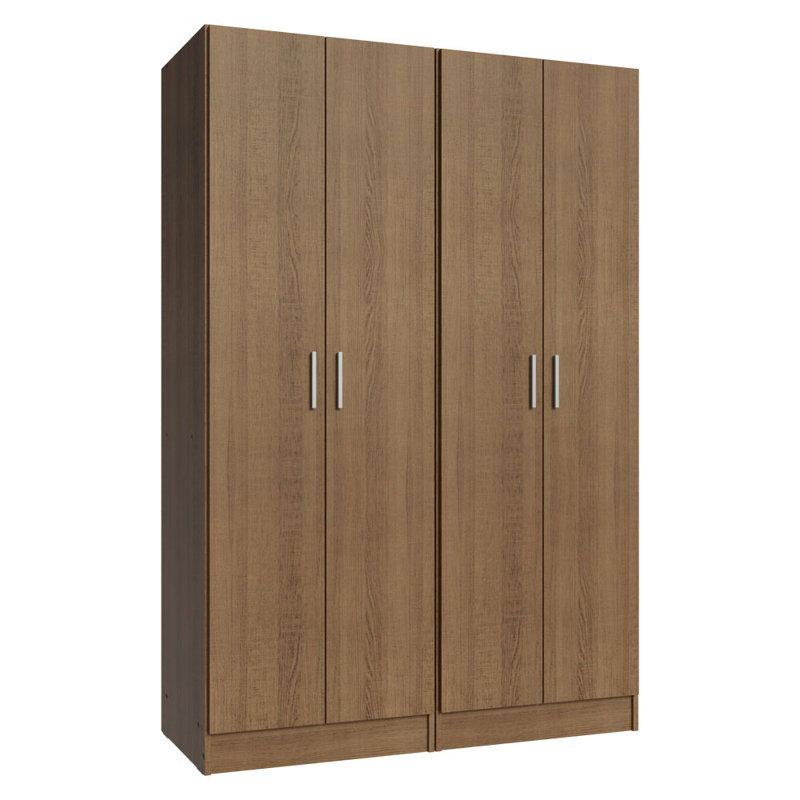 Madesa Kitchen Pantry Set Storage Cabinet 4 Doors 8 Utility Shelves 47"L Wooden Organization Unit for Kitchen 6 Adjustable Shelves Anti Tipping - Rustic