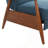 Wood Arm Push Back Recliner in Performance Fabric - Denim-1224322065