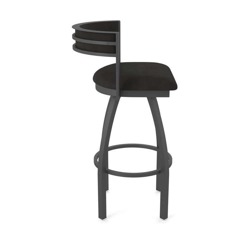 Tabouret Artémis, Étain, Tabouret de bar (siège d'une hauteur de 36 po), Vinyle - espresso Canter