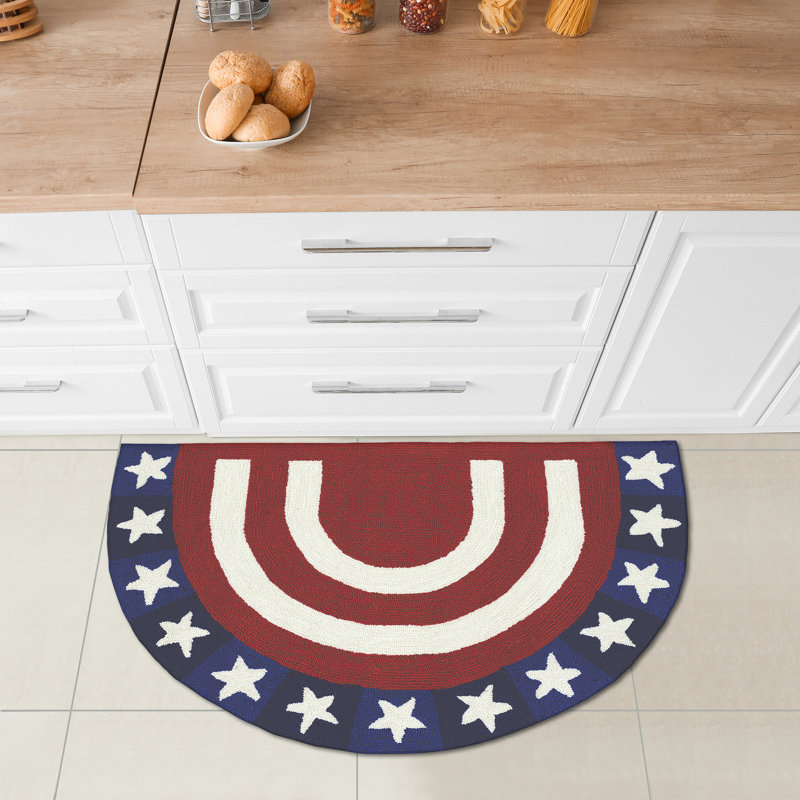 Dallie Polyester Kitchen Mat, Half-Circle 2' x 3'