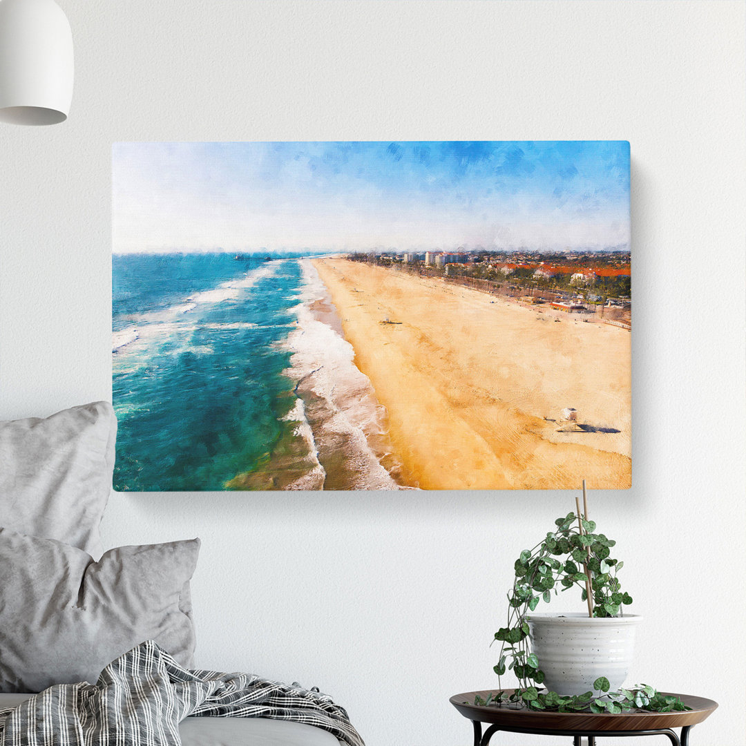 Huntington Beach In California - Wrapped Canvas
