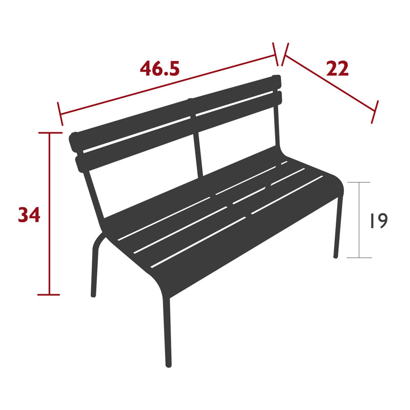 Banc de jardin 100% aluminium Luxembourg, Vert cèdre