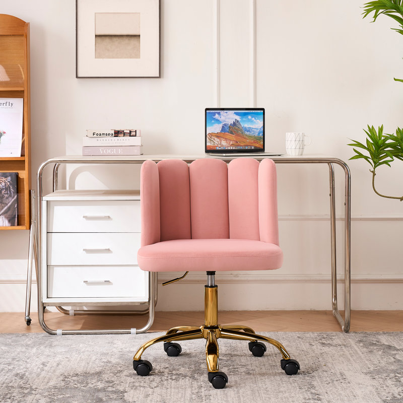 Chaise de coiffeuse avec dossier Venilale, Rose