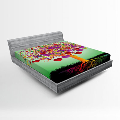 Tree Of Life Microfiber Floral Fitted Sheet