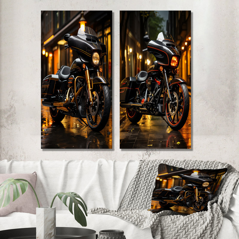 Urban Streetster - ensemble de 2 reproductions d'art mural, H 28 po x l 25 po, Toile tendue