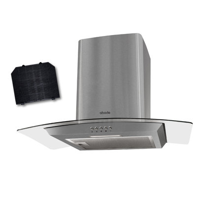 Abode Agch6031ss 60cm Curved Glass Cooker Hood - Stainless Steel