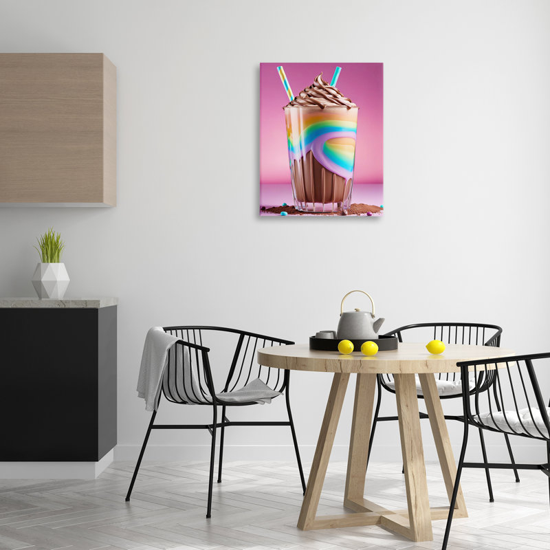 Toile Milkshake arc-en-ciel, conception de Tabz Jones, H 30 po x l 24 po