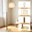 Lampe de lecture moderne 63 po avec interrupteur au pied, ampoule DEL à 3 températures de température, bois de noyer et finition laiton antique