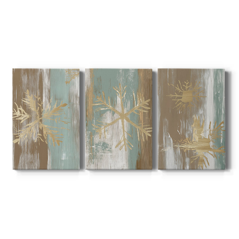 Christmas Holiday Art CLXVII - Toile tendue avec châssis sur mesure - 3 pièces, H 27 po x l 54 po