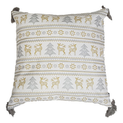 Hiram Christmas Geometric Square Throw Cushion