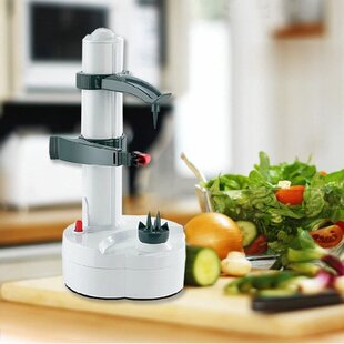 Electric Potato Peeler Automatic Apple Peeler, Smart Vegetable Fruit Peeler  Machine, Stainless Steel Kitchen Peeling Tool [1 Adapter 2 Extra Blades]