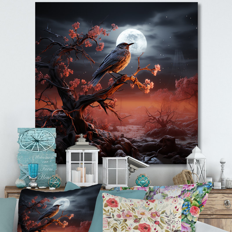 Les couches texturées créent des ciels mixtes - impressions murales d'oiseaux, H 24 po x l 24 po x P 1 po, Toile tendue