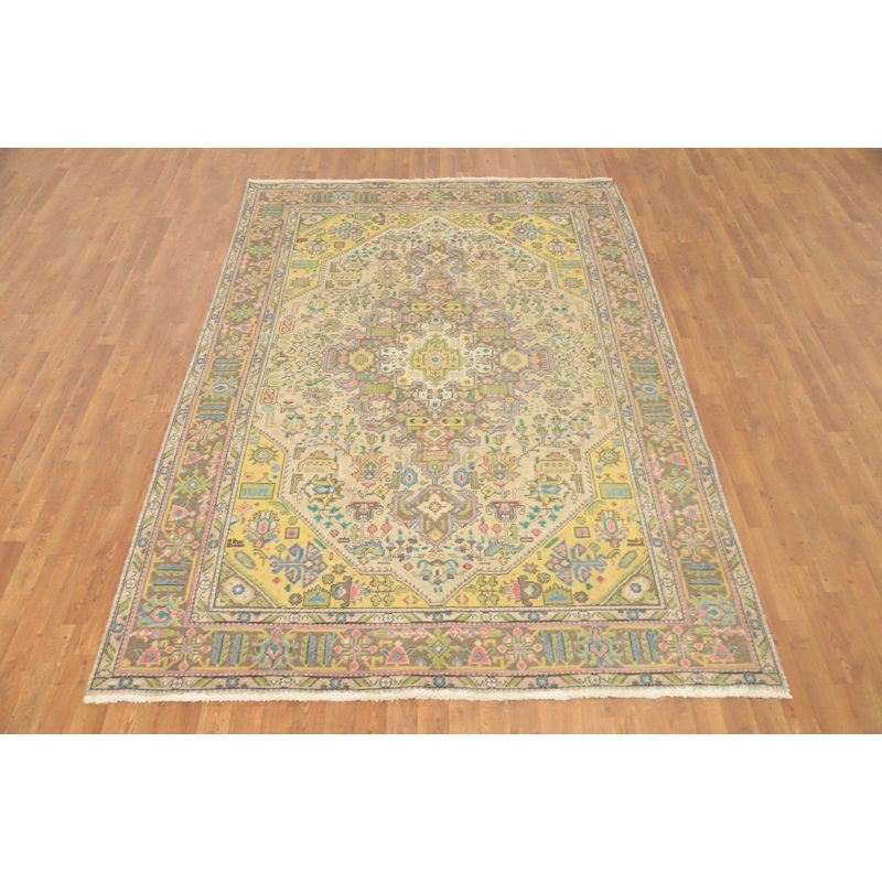 Tapis traditionnel rétro géométrique 6 x 9