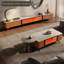 Foyer de meuble télé orange en bois manufacturé-118377375-118377379