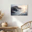«Misty Rocky Coastline with Glowing Golden Ocean Waves», art mural sur toile-1347004302