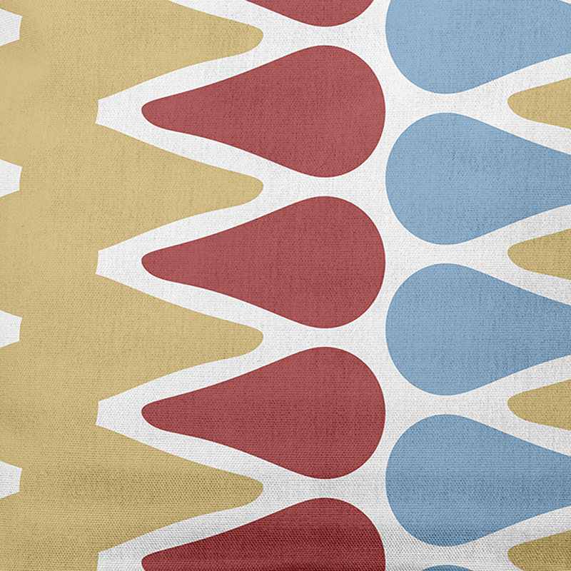 Upscale Getaway Outdoor Reversible Throw Pillow, Yellow/Orange/Light Blue, 20" H x 20" W 
