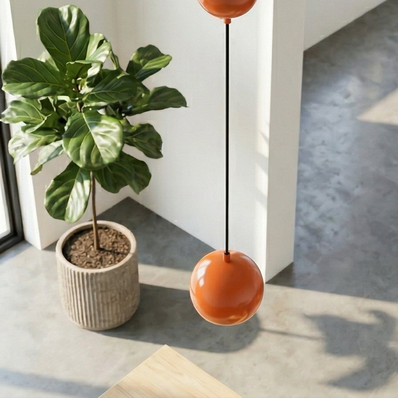 Aurelius 1 - Light Single Globe Pendant, Orange