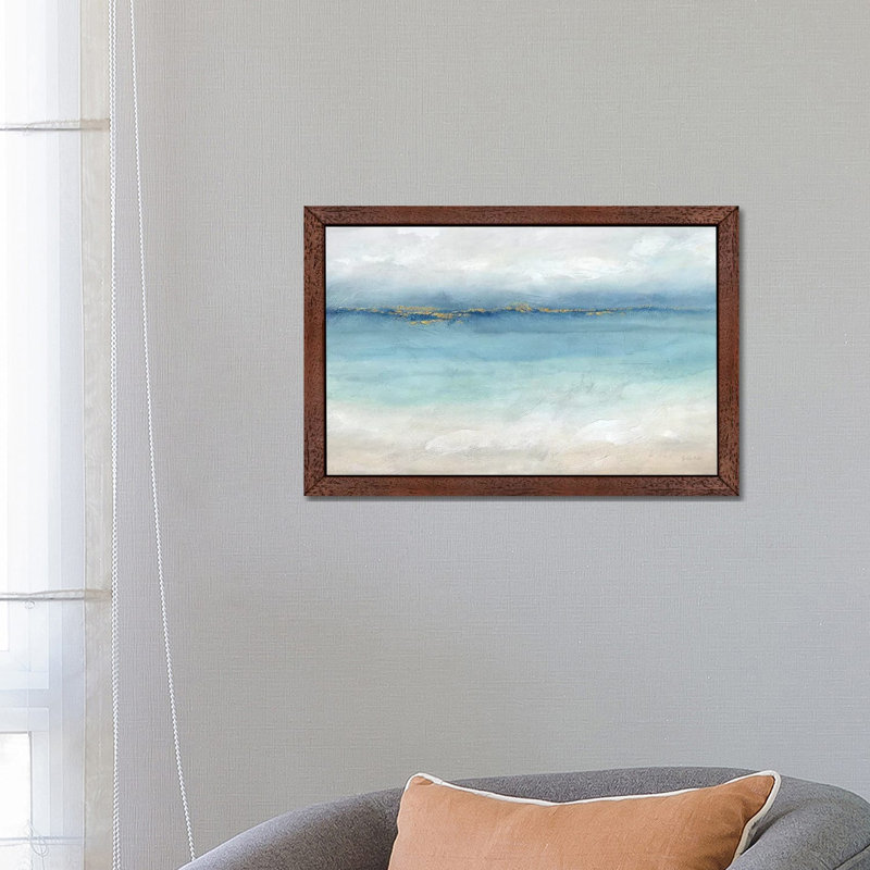 Serene Sea Landscape - Painting on Canvas, White Framed, 152.5 cm H x 101.5 cm W