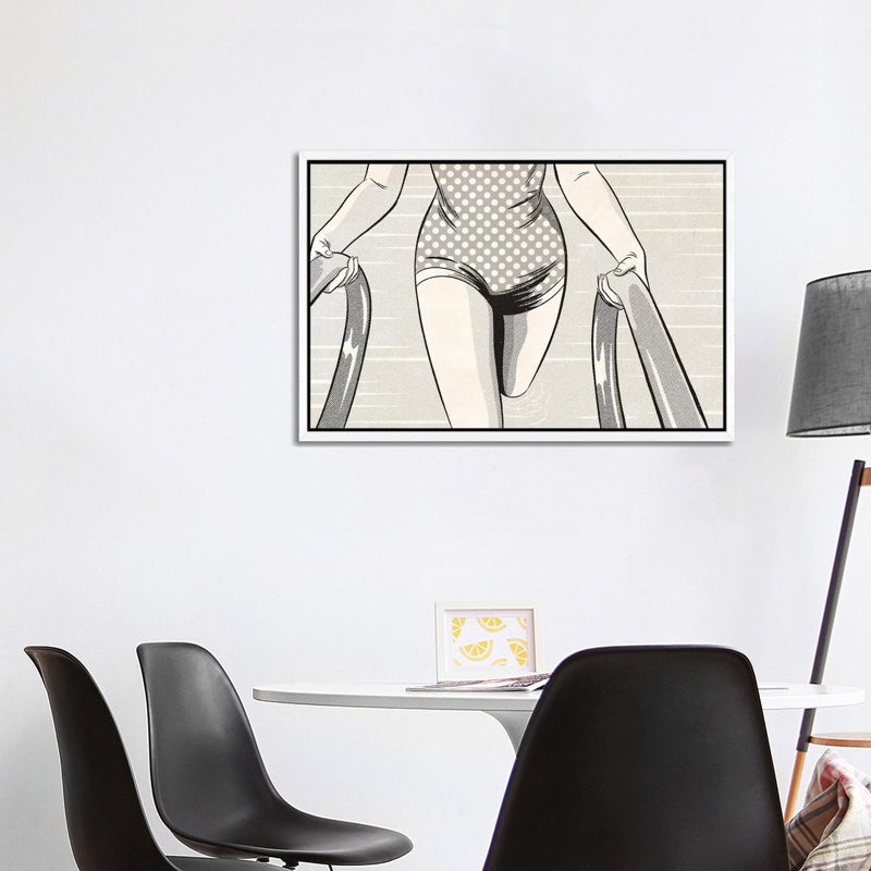 Noir Swim by Joseph McDermott - Print on Canvas, White Framed, 101.6 cm H x 66.04 cm W
