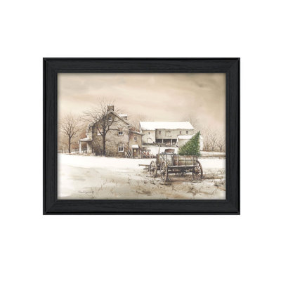 Trendy Decor 4U "Bringing Home the Tree" Framed Wall Art, Modern Home Decor Framed Print for Living Room, Bedroom & Farmhouse Wall Decoration by John