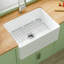 Évier à tablier simple à tablier frontal L 24 po x l 18 po pour cuisine et buanderie avec 2 types d'accessoires-110500121