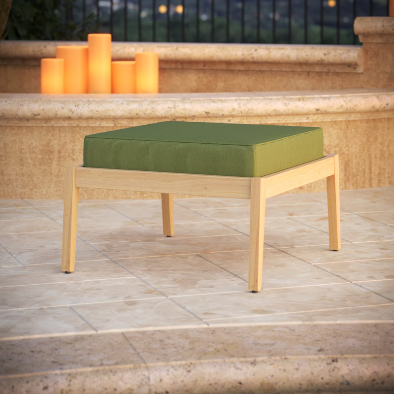Sunbrella® Outdoor Ottoman Cushion, Spectrum Cilantro Sunbrella® Plainweave
