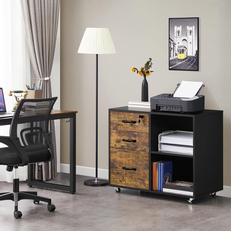 Lendella 80cm Wide 3 -Drawer File Cabinet