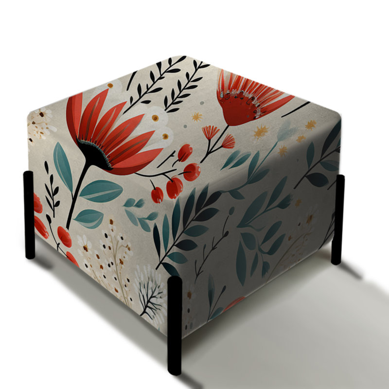 Moroccan Dream Influence Floral Dreams II - Repose-pieds carré floral