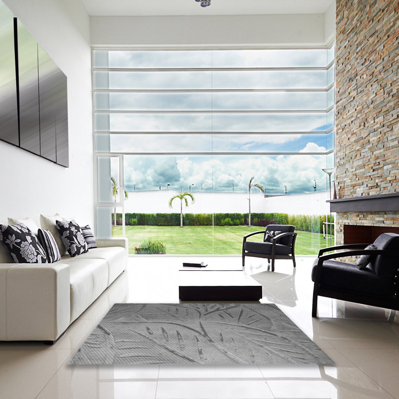 Tapis floral gris, Carré 6 pi
