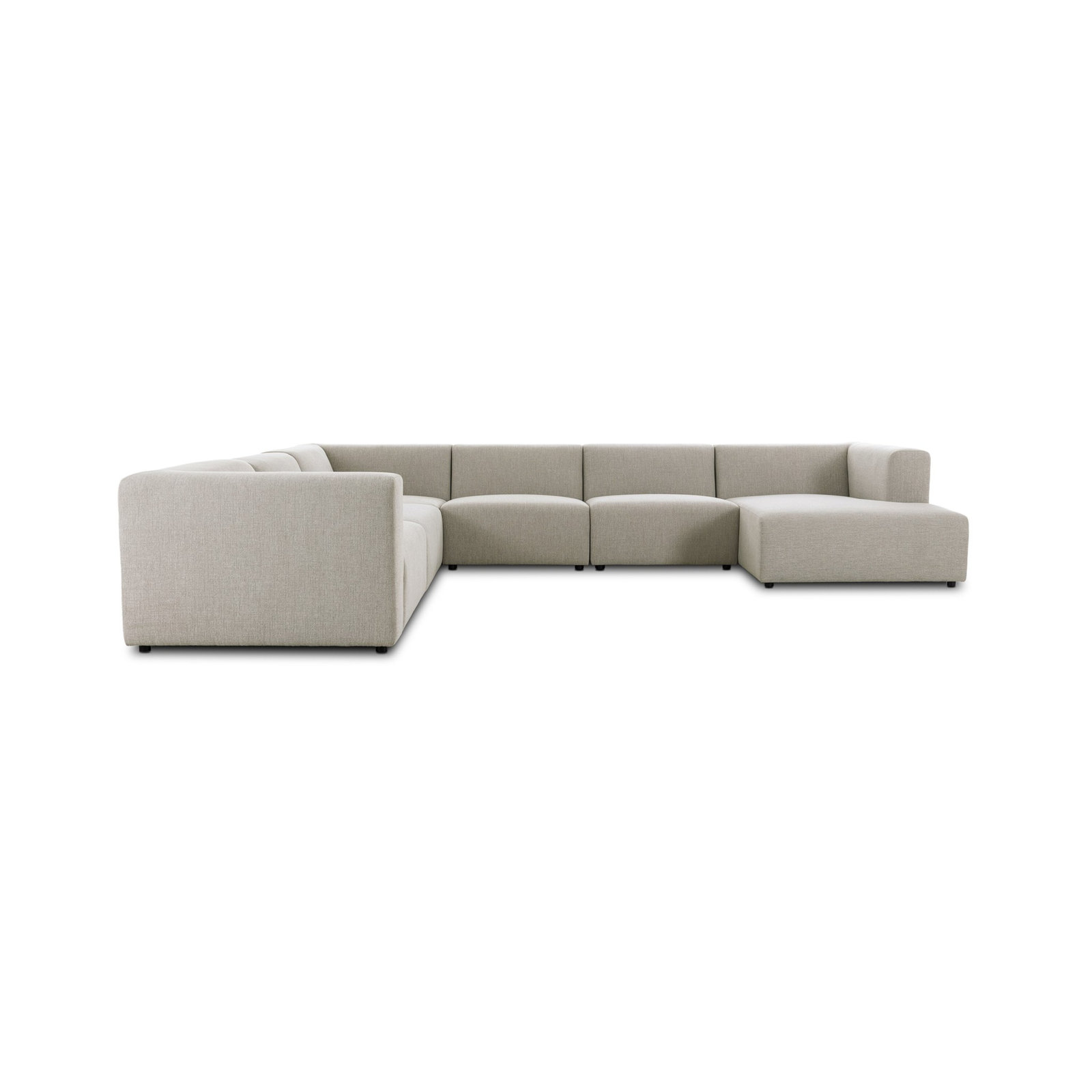 Sloan 6PC Sectional, Right Hand Facing, Napa Sandstone Polyester