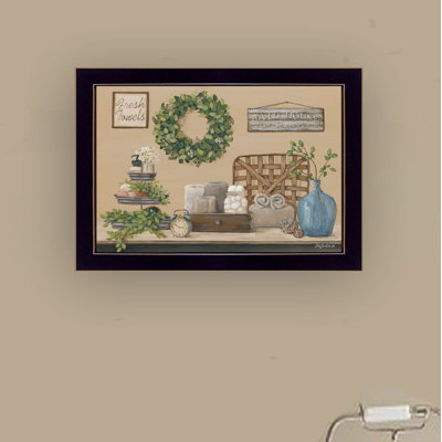 "Farmhouse Bath I" par Pam Britton, reproduction d’art sur papier encadrée