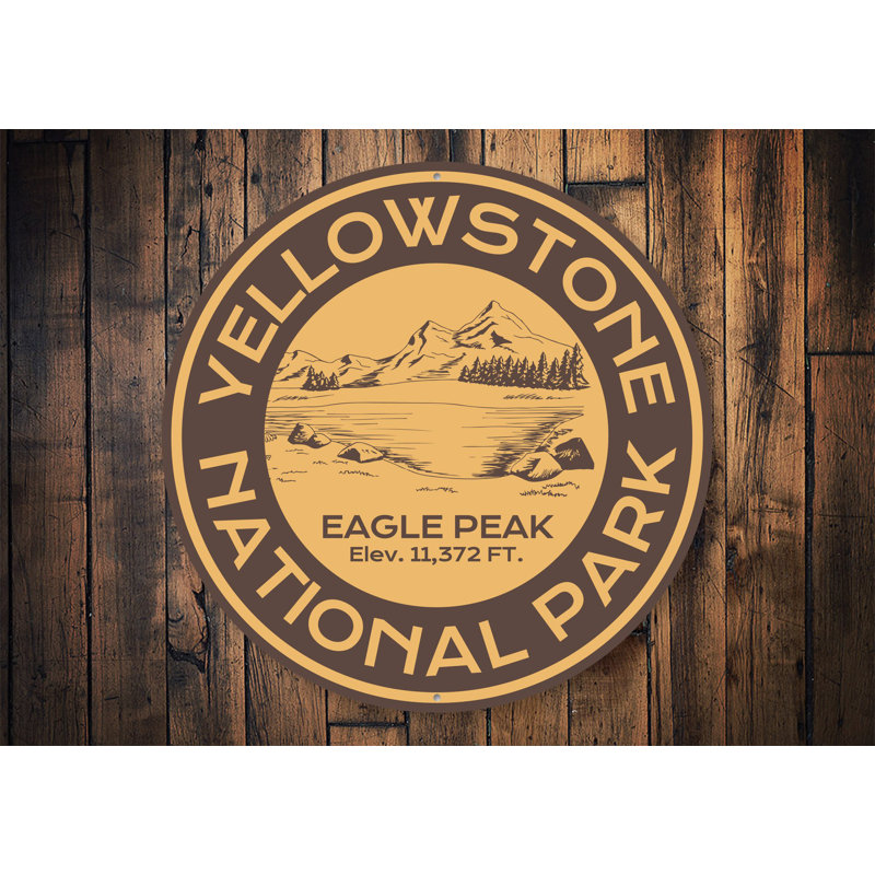 Plaque en aluminium Yellowstone, H 12 po x l 12 po x P 0,04 po