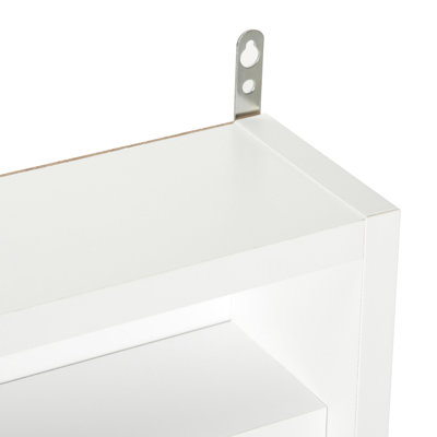 Vitrine blanche avec 2 portes et tablettes réglables, idéale pour exposer des figurines miniatures