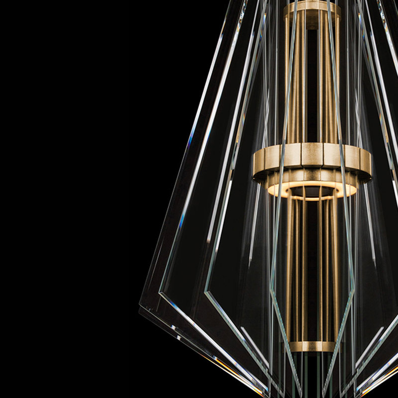 Newton 3 - Light LED Chandelier, Gold