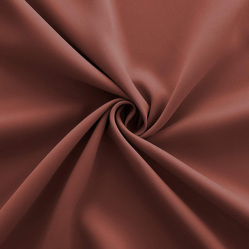 Mira Solid Semi-Sheer Grommet Curtain Panel Set, Coffee