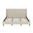 Modern Beige Velvet Upholstered Platform Bed With Wingback Headboard And Walnut Wooden Legs, No Box Spring Needed, King Size