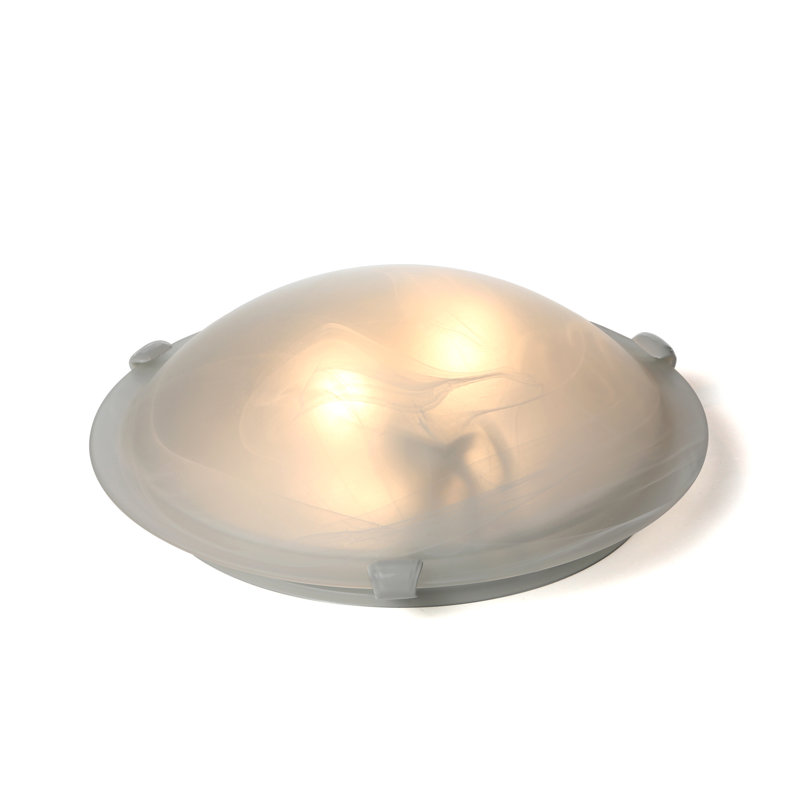 Irinka Glass Flush Mount, Marble/Satin Nickel