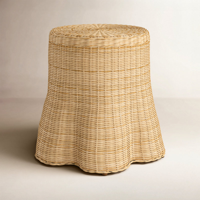 Table de bout en rotin tissé Cabo, Naturel
