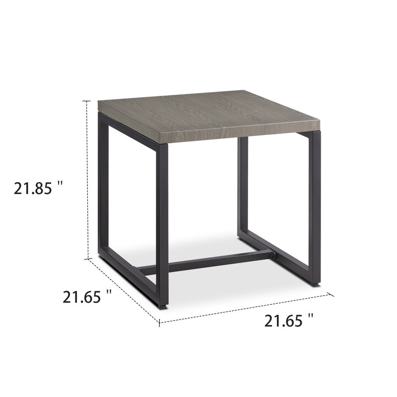Table d'appoint d'extérieur carré L 21,6 po x l 21,6 po Nazime, Gris